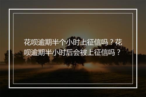 花呗逾期半个小时上征信吗？花呗逾期半小时后会被上征信吗？