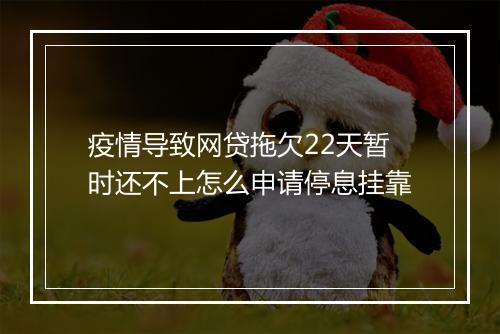 疫情导致网贷拖欠22天暂时还不上怎么申请停息挂靠