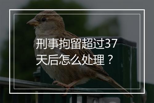 刑事拘留超过37天后怎么处理？