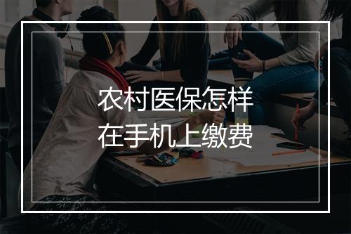 农村医保怎样在手机上缴费