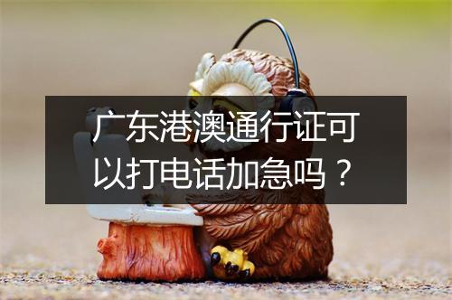 广东港澳通行证可以打电话加急吗？