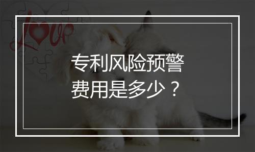 专利风险预警费用是多少？