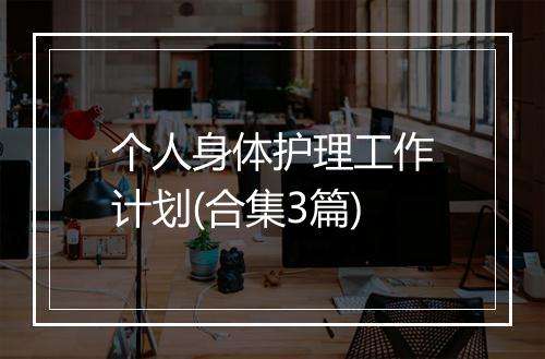个人身体护理工作计划(合集3篇)
