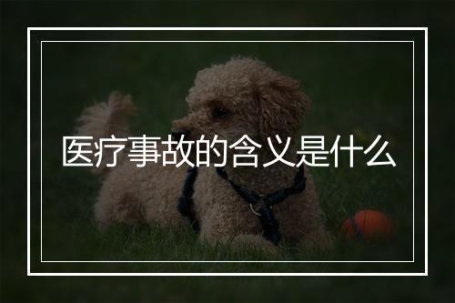 医疗事故的含义是什么