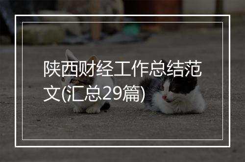 陕西财经工作总结范文(汇总29篇)