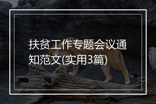 扶贫工作专题会议通知范文(实用3篇)