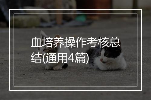 血培养操作考核总结(通用4篇)