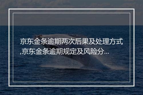 京东金条逾期两次后果及处理方式,京东金条逾期规定及风险分析
