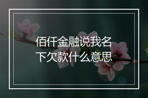 佰仟金融说我名下欠款什么意思