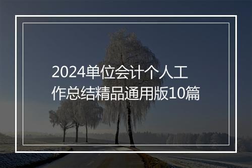 2024单位会计个人工作总结精品通用版10篇