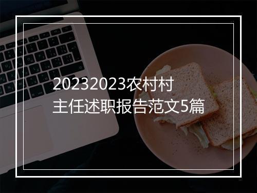20232023农村村主任述职报告范文5篇
