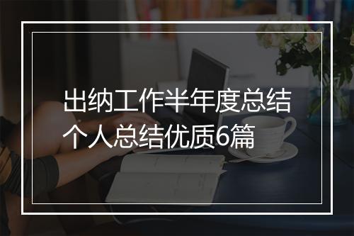 出纳工作半年度总结个人总结优质6篇