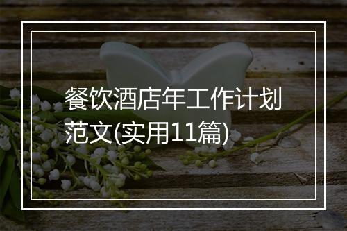 餐饮酒店年工作计划范文(实用11篇)