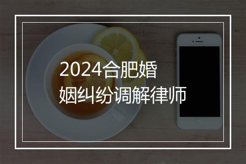 2024合肥婚姻纠纷调解律师