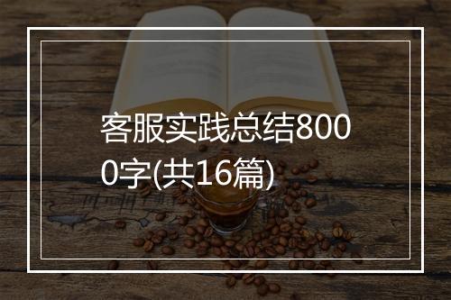 客服实践总结8000字(共16篇)