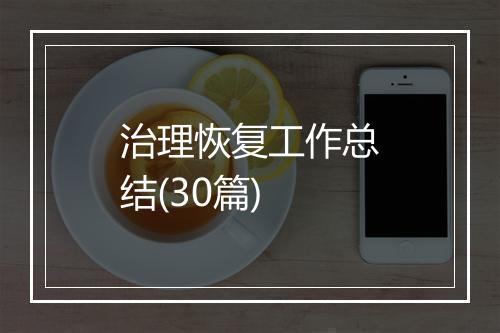 治理恢复工作总结(30篇)