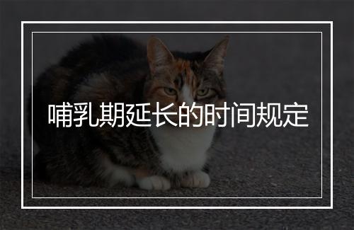 哺乳期延长的时间规定
