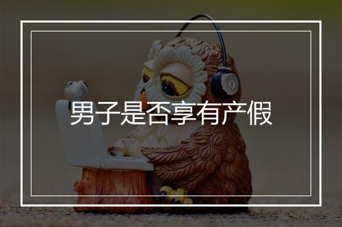 男子是否享有产假
