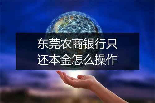 东莞农商银行只还本金怎么操作