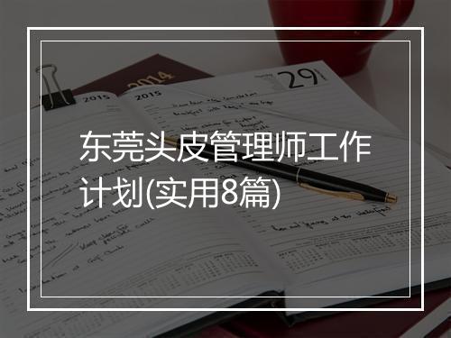 东莞头皮管理师工作计划(实用8篇)