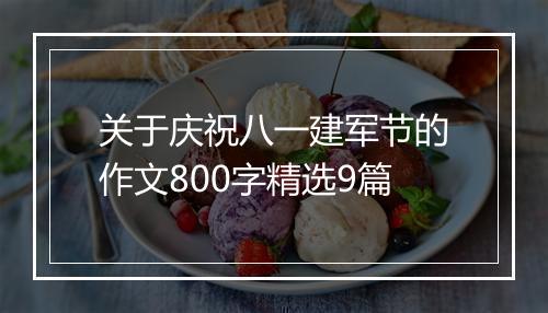 关于庆祝八一建军节的作文800字精选9篇