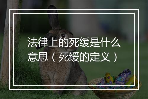 法律上的死缓是什么意思（死缓的定义）