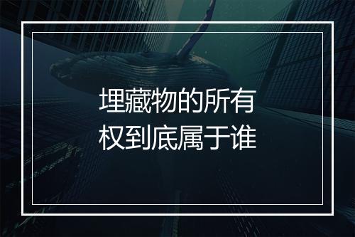 埋藏物的所有权到底属于谁