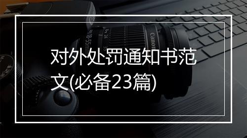 对外处罚通知书范文(必备23篇)