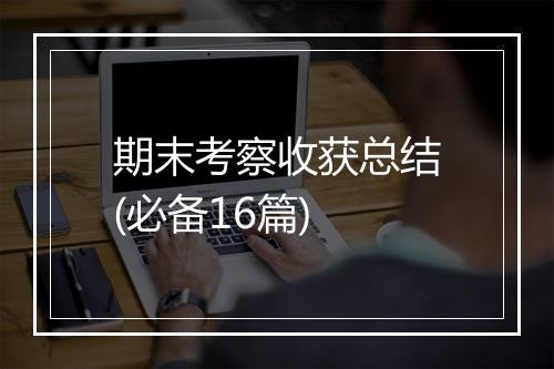 期末考察收获总结(必备16篇)