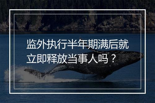 监外执行半年期满后就立即释放当事人吗？