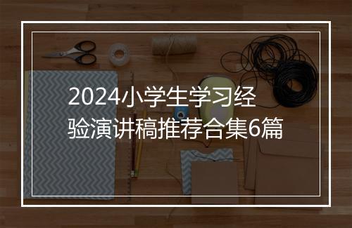 2024小学生学习经验演讲稿推荐合集6篇