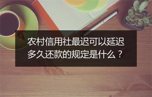 农村信用社最迟可以延迟多久还款的规定是什么？