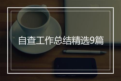自查工作总结精选9篇