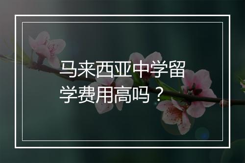 马来西亚中学留学费用高吗？