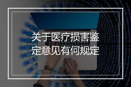 关于医疗损害鉴定意见有何规定