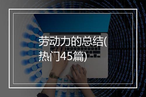 劳动力的总结(热门45篇)