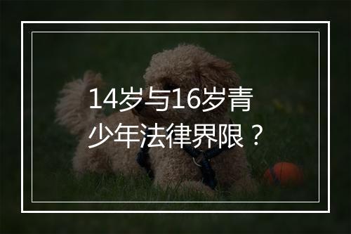 14岁与16岁青少年法律界限？