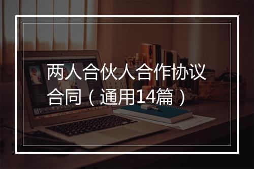 两人合伙人合作协议合同（通用14篇）