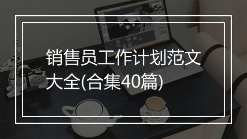 销售员工作计划范文大全(合集40篇)
