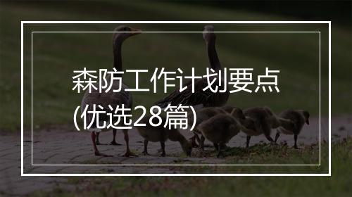 森防工作计划要点(优选28篇)