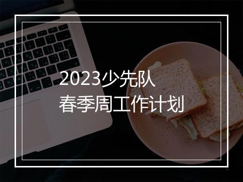 2023少先队春季周工作计划
