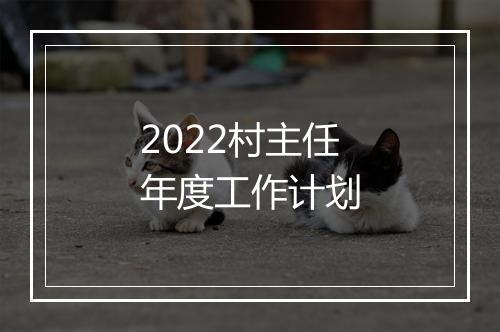 2022村主任年度工作计划