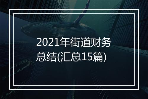 2021年街道财务总结(汇总15篇)