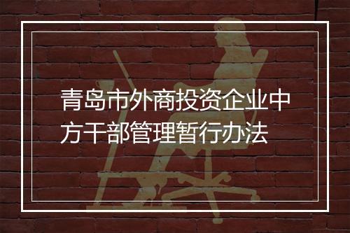 青岛市外商投资企业中方干部管理暂行办法