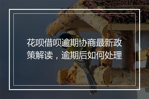 花呗借呗逾期协商最新政策解读，逾期后如何处理