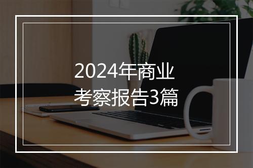 2024年商业考察报告3篇