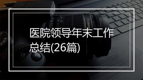 医院领导年末工作总结(26篇)