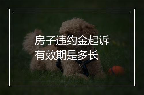 房子违约金起诉有效期是多长