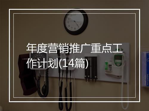 年度营销推广重点工作计划(14篇)