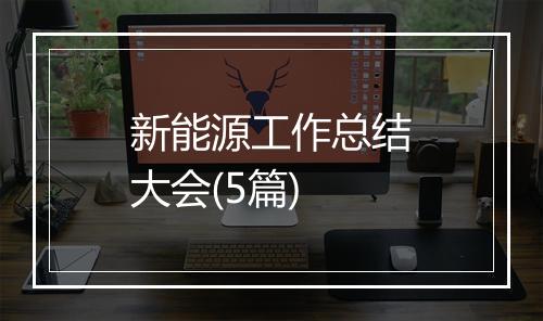 新能源工作总结大会(5篇)